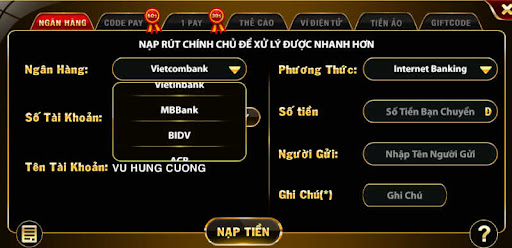 Các hình thức nạp tiền tại HitClub