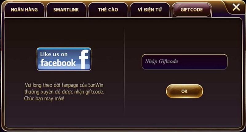 Các mã giftcode có tại cổng game Sunwin 