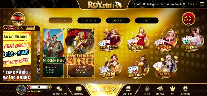 Giới thiệu về cổng game bài RoyVin